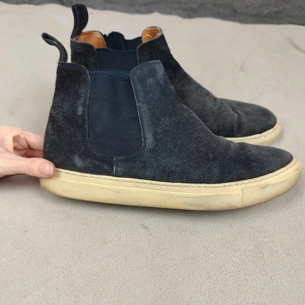 Sid Mashburn Chelsea Boots Mens 42 Navy Blue‎ Suede Made in Portugal Minimalist